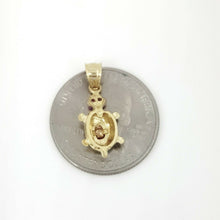 Load image into Gallery viewer, New 14k multi color gold turtle full body pendant charm gift fine jewelry 1.2g
