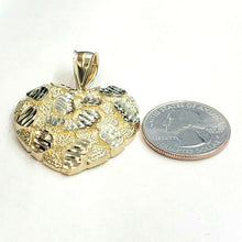 Load image into Gallery viewer, New 10k yellow gold nugget heart pendant charm fine gift  for women jewelry 7.1g
