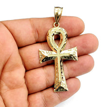 Load image into Gallery viewer, 10k yellow gold Egyptian ankh cross pendant charm fine religious jewelry 5.7g
