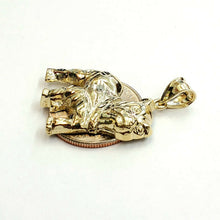 Load image into Gallery viewer, 10k yellow Gold bulldog full body Pendant charm diamond cut fine jewelry 3.6g
