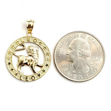 Load image into Gallery viewer, New 10k yellow Gold round lion Leo zodiac sign Pendant charm fine jewelry 2.4g
