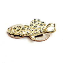 Load image into Gallery viewer, 10k yellow gold nugget Africa continent outline map pendant charm jewelry 6.5g
