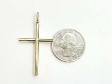 Load image into Gallery viewer, New 10k yellow gold hollow plain cross pendant charm fine jewelry religious 1.7g
