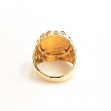 Load image into Gallery viewer, 14K Gold nugget coin ring size 10.5 14.4g 5 dollar 1/10 oz 22k American Eagle
