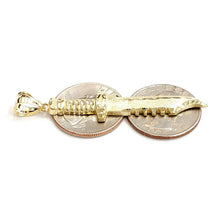 Load image into Gallery viewer, New 10k yellow Gold dagger knife Pendant charm fine gift jewelry for men 3.5g
