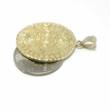 Load image into Gallery viewer, 14k yellow Gold Aztec Mayan sun calendar Azteca pendant gift jewelry 1.20" 6.8g

