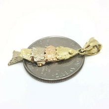 Load image into Gallery viewer, 14k tri color Gold Pisces movable fish zodiac Pendant charm gift jewelry 2.1g
