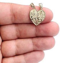 Load image into Gallery viewer, 14k yellow Gold big sis Lil sis heart Pendant charm breakable fine jewelry 2g
