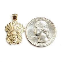 Load image into Gallery viewer, New 14k solid yellow Gold Chief face head Pendant fine jewelry 2.6g
