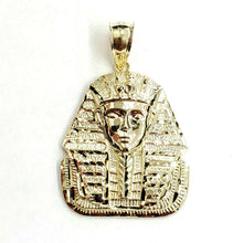 Load image into Gallery viewer, 10k yellow solid Gold Egyptian pharaoh king head Pendant jewelry fine gift 9.7g
