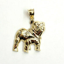 Load image into Gallery viewer, 10k yellow Gold bulldog full body Pendant charm diamond cut fine jewelry 3.6g
