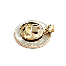 Load image into Gallery viewer, New 14k yellow gold round happy face emoji pendant charm gift fine jewelry 1.5g
