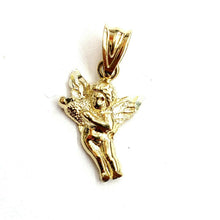 Load image into Gallery viewer, 10k yellow Gold full body angel and heart diamond cut Pendant fine jewelry 1.1g
