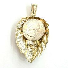 Load image into Gallery viewer, 10k yellow Gold lion head face Leo zodiac Pendant charm fine gift jewelry 10.3g
