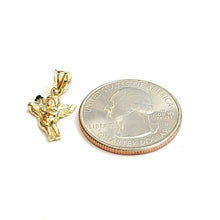Load image into Gallery viewer, 10k yellow Gold full body angel and heart diamond cut Pendant fine jewelry 1.1g
