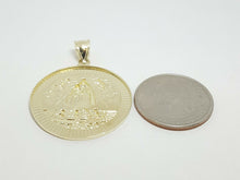 Load image into Gallery viewer, 10k yellow gold round virgin Caridad del Cobre pendant fine jewelry 1.23" 5.4g

