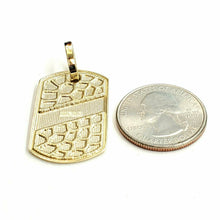 Load image into Gallery viewer, 10k yellow Gold solid men's nugget dog tag Pendant charm fine gift jewelry 4.2g
