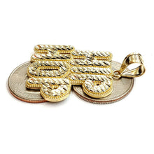 Load image into Gallery viewer, New 10k yellow Gold Hip Hop word Pendant charm diamond cut fine jewelry 7.2g
