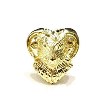 Load image into Gallery viewer, 10k yellow gold ram head Aries zodiac men&#39;s Ring diamond cut jewelry Size 9.5
