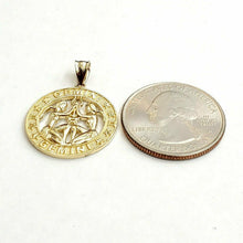 Load image into Gallery viewer, 14k yellow Gold round Gemini zodiac astrology Pendant charm fine jewelry 2.9g
