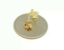 Load image into Gallery viewer, New 14k yellow Gold 0.16Ct Round Diamond snake stud Earrings Push Back Fastening
