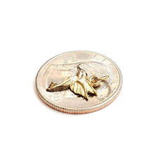 Load image into Gallery viewer, New 14k yellow Gold Tiny Solid Hummingbird Pendant charm gift fine jewelry 0.7g
