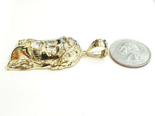 Load image into Gallery viewer, 10k yellow gold Jesus face head pendant charm fine gift religious jewelry 7.9g
