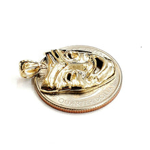 Load image into Gallery viewer, 14k yellow gold laugh now happy face mask drama theater act pendant jewelry 2.6g
