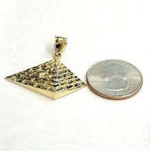 Load image into Gallery viewer, 10k yellow solid Gold Egyptian pyramid eye Pendant diamond cut fine jewelry 4g
