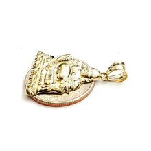 Load image into Gallery viewer, New 10k yellow gold buddha Buda Buddah pendant charm fine religious jewelry 2.7g
