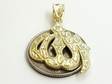 Load image into Gallery viewer, New 10K Yellow Gold Nugget Allah Islamic God Pendant Charm religious jewelry 3g
