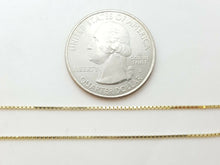 Load image into Gallery viewer, New 14K Yellow Gold 0.75mm Square Box Chain Necklace fine gift jewelry 2.4g 22&quot;
