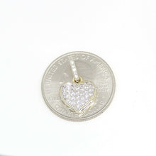 Load image into Gallery viewer, New 14k yellow Gold heart Pendant cubic zirconia gift fine jewelry for her 1.5g
