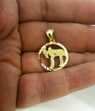 Load image into Gallery viewer, 10k yellow gold round chai Jewish kabbalah god pendant charm jewelry 0.76" 1.6g
