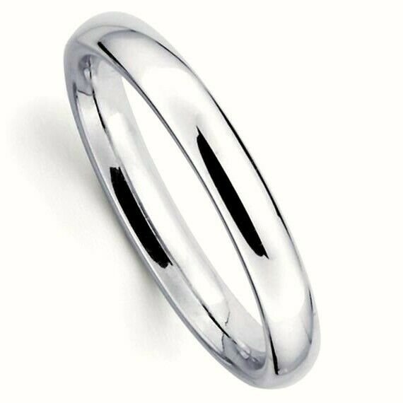 New Men's Womens Solid 14K White Gold Plain Wedding Band Comfort fit 3MM Size 10