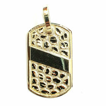 Load image into Gallery viewer, 10k yellow Gold solid men's nugget dog tag Pendant charm fine gift jewelry 4.2g
