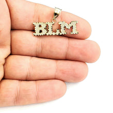 Load image into Gallery viewer, New 10k yellow gold BLM black lives matter pendant charm fine gift unisex 2.5g
