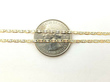 Load image into Gallery viewer, New 10K tri color gold 2mm valentino chain Necklace fine gift jewelry 2.5g 22"

