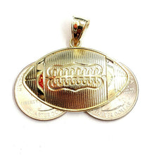 Load image into Gallery viewer, New 10k yellow Gold football Pendant charm sport fine jewelry gift unisex 5.4g
