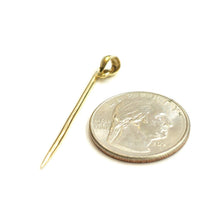 Load image into Gallery viewer, 14k yellow Gold solid 3D Toothpick Pendant charm Unisex gift fine jewelry 1.1g
