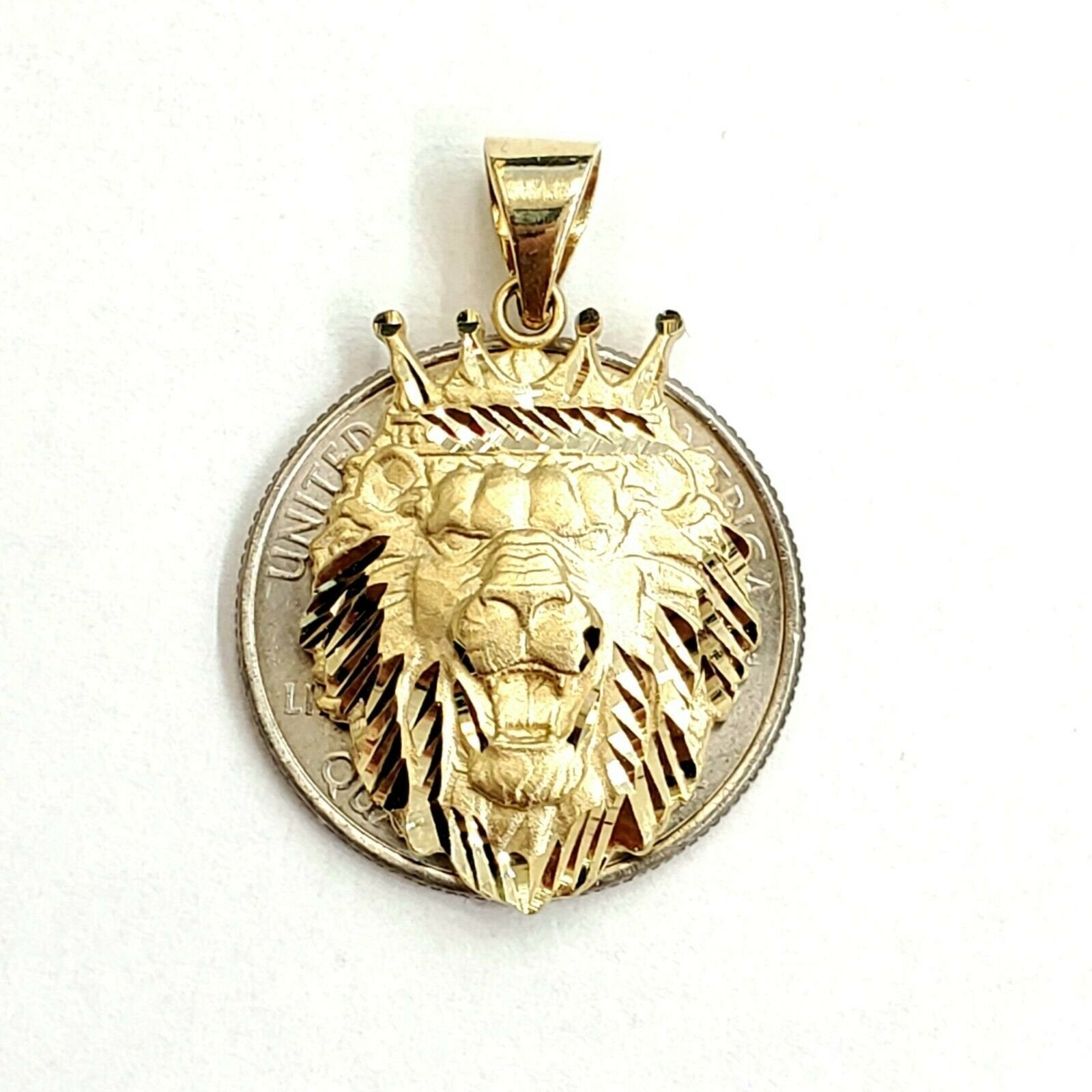 Lion head with crown on sale pendant