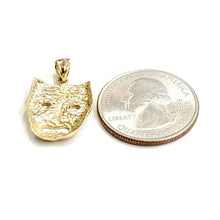 Load image into Gallery viewer, 14k yellow gold cry later sad face mask drama theater act pendant jewelry 2.5g
