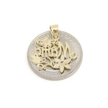 Load image into Gallery viewer, New 14k 2 color Gold mama madre mother flower Pendant charm fine women gift 1.8g
