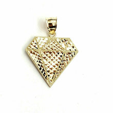 Load image into Gallery viewer, 10k yellow gold diamond shape pendant charm fine gift jewelry diamond cut 2.5g
