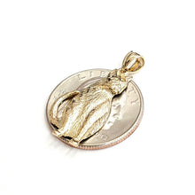 Load image into Gallery viewer, New 14k solid yellow Gold cat full body Pendant charm fine jewelry gift pet 2.3g
