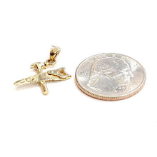Load image into Gallery viewer, 14k Yellow Gold 3D saw and Hammer Pendant construction tool fine jewelry 1.4g
