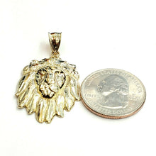 Load image into Gallery viewer, 10k yellow solid Gold lion head face zodiac Pendant charm fine jewelry 3.9g
