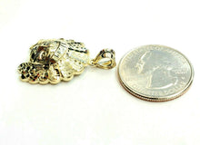 Load image into Gallery viewer, New 10k yellow solid Gold Indian face head Pendant diamond cut fine jewelry 3.2g
