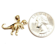 Load image into Gallery viewer, 14k yellow Gold Dinosaur Full body animal Jurassic Pendant charm jewelry 1.4g
