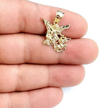 Load image into Gallery viewer, New 10k yellow gold saint Michael pendant charm fine religious gift jewelry 1.8g

